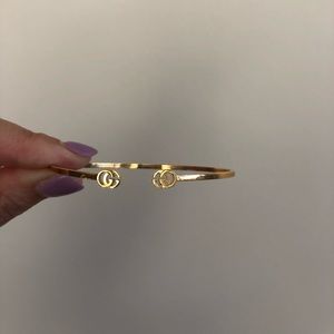 GG Running Yellow Gold Cuff Bracelet